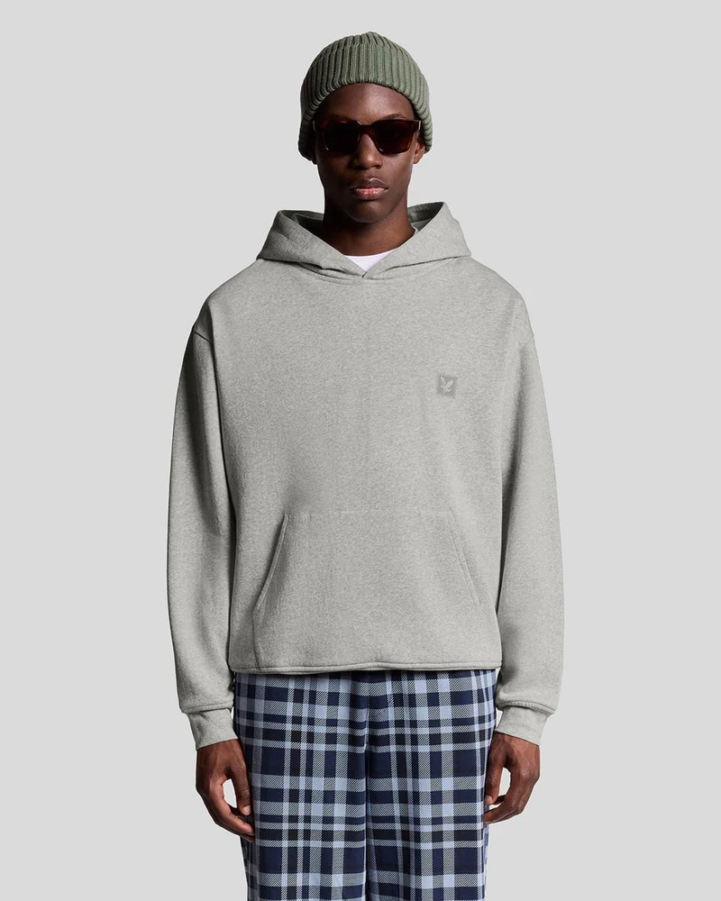 Lyle & Scott Herr Lounge Pullover Hoodie | Ljusgrå Marl