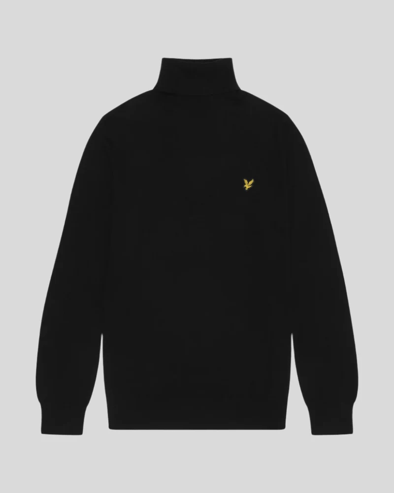 Lyle & Scott Herrtröja i bomullsmerinoull | Kolsvart