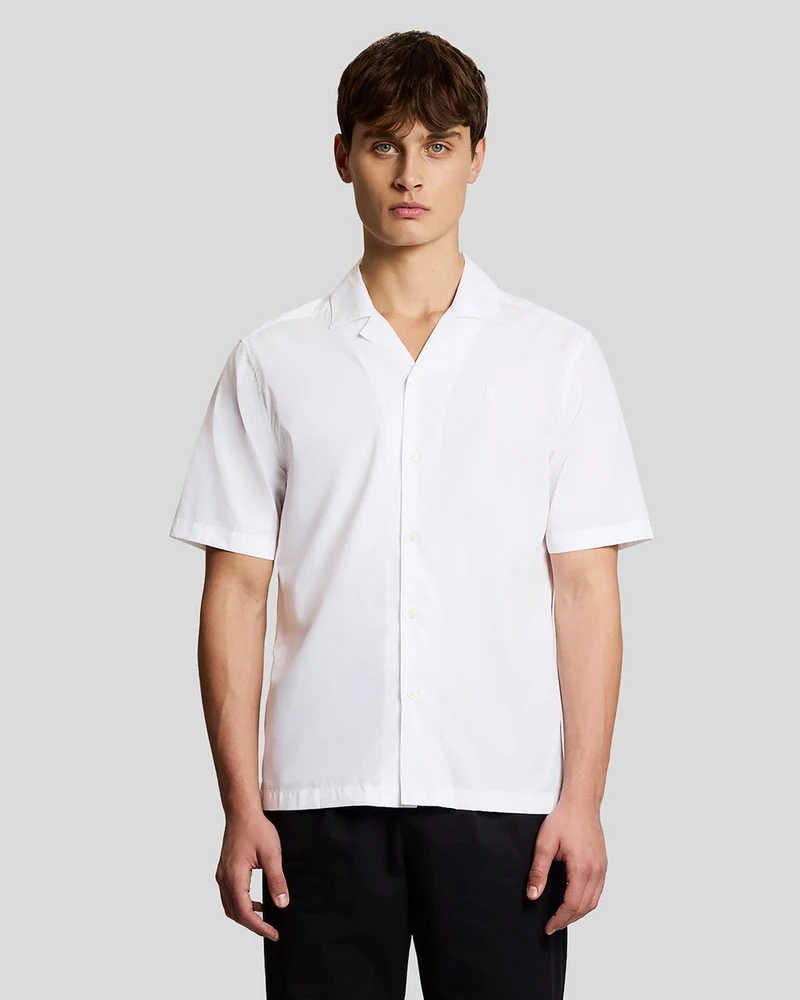 Lyle & Scott Herrskjorta i poplin med reverkrage | Vit