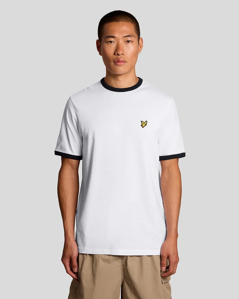 Lyle & Scott Herr Ringer T-shirt | Vit Kolsvart