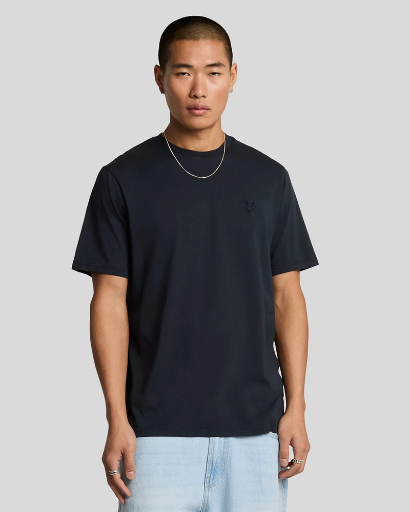 Lyle & Scott Herr Superfin Bomulls-T-shirt | Mörk Marinblå