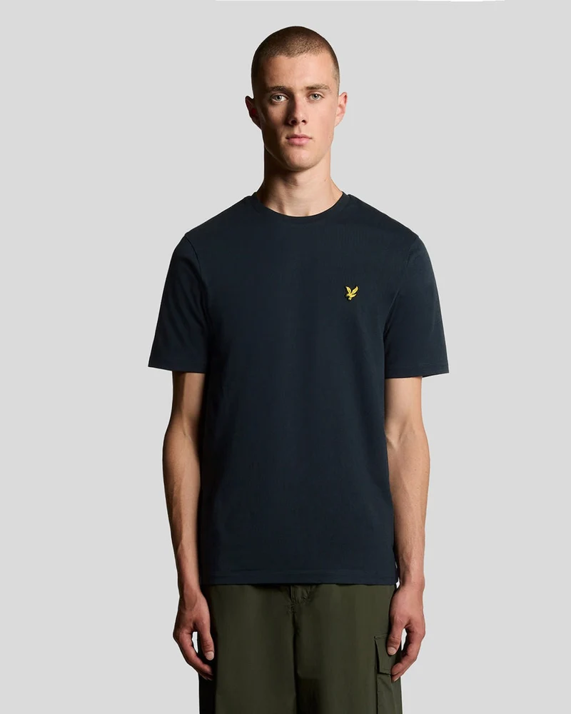 Lyle & Scott Herr T-shirt med rund hals i bomull | Mörkblå