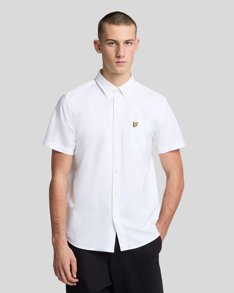 Lyle & Scott Herr Kortärmad Oxfordskjorta | Vit