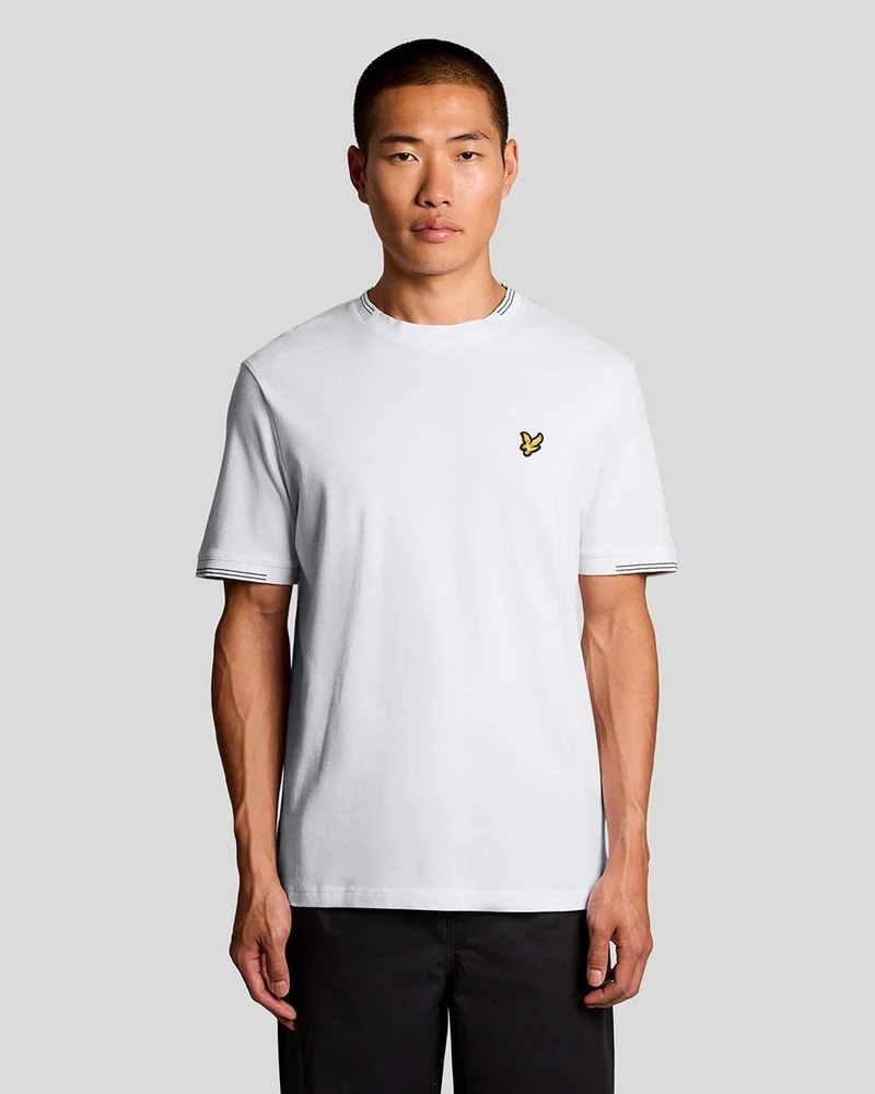 Lyle & Scott Herr T-shirt med fin spets | Vit Everglade