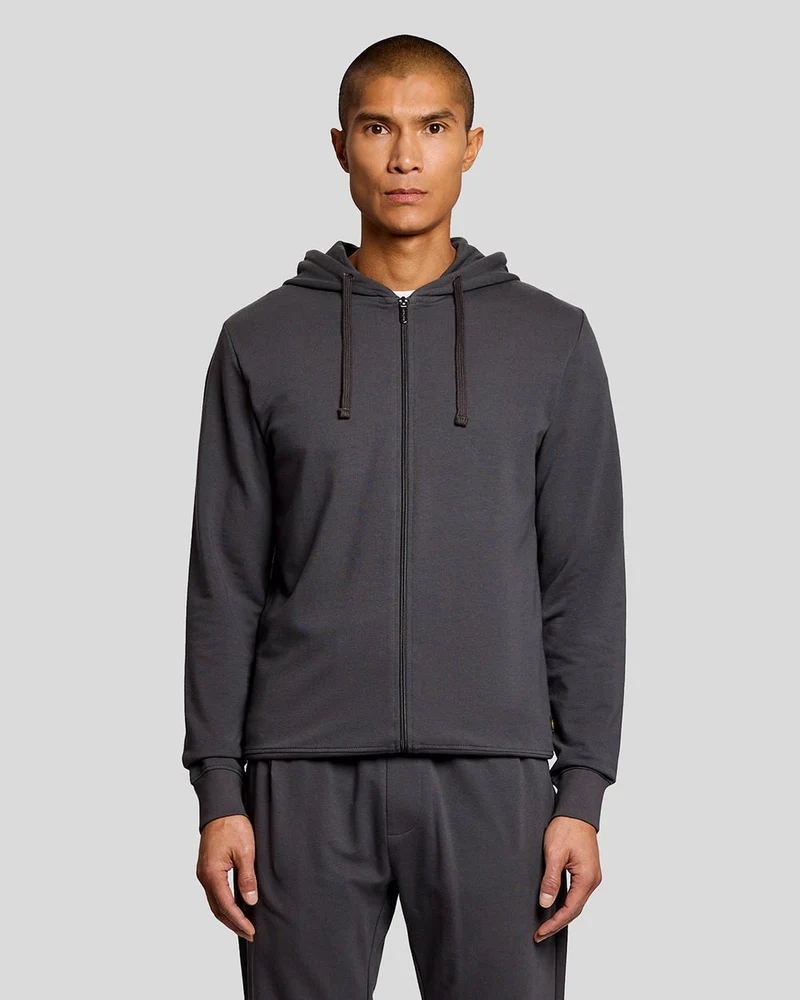 Lyle & Scott Lättvikts Lounge Zip Hoodie för män | Gunmetal