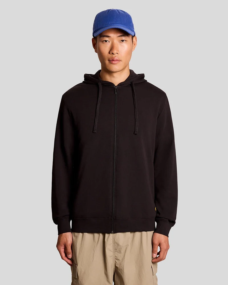 Lyle & Scott Lättvikts Lounge Zip Hoodie för män | Jet Black