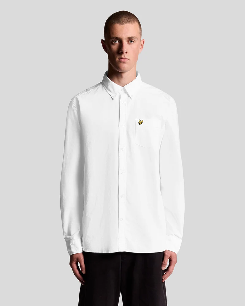 Lyle & Scott Herrskjorta i bomull med knappar | Vit