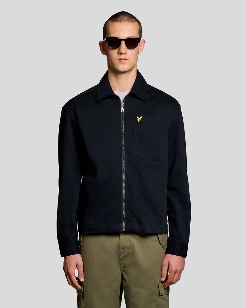 Lyle & Scott Lätt Enzyme Wash-överskjorta för män | Mörkblå