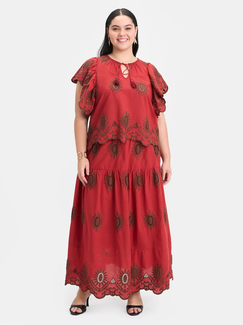 Soleil Co-Ord|100% Cotton Schiffli Co-Ord Set