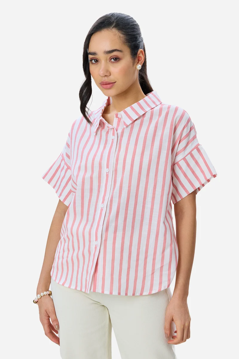 Morna|100% Cotton Relaxed Fit Shirt