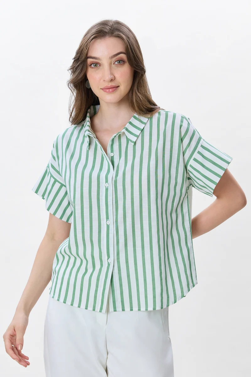 Inga|100% Cotton Relaxed Fit Shirt