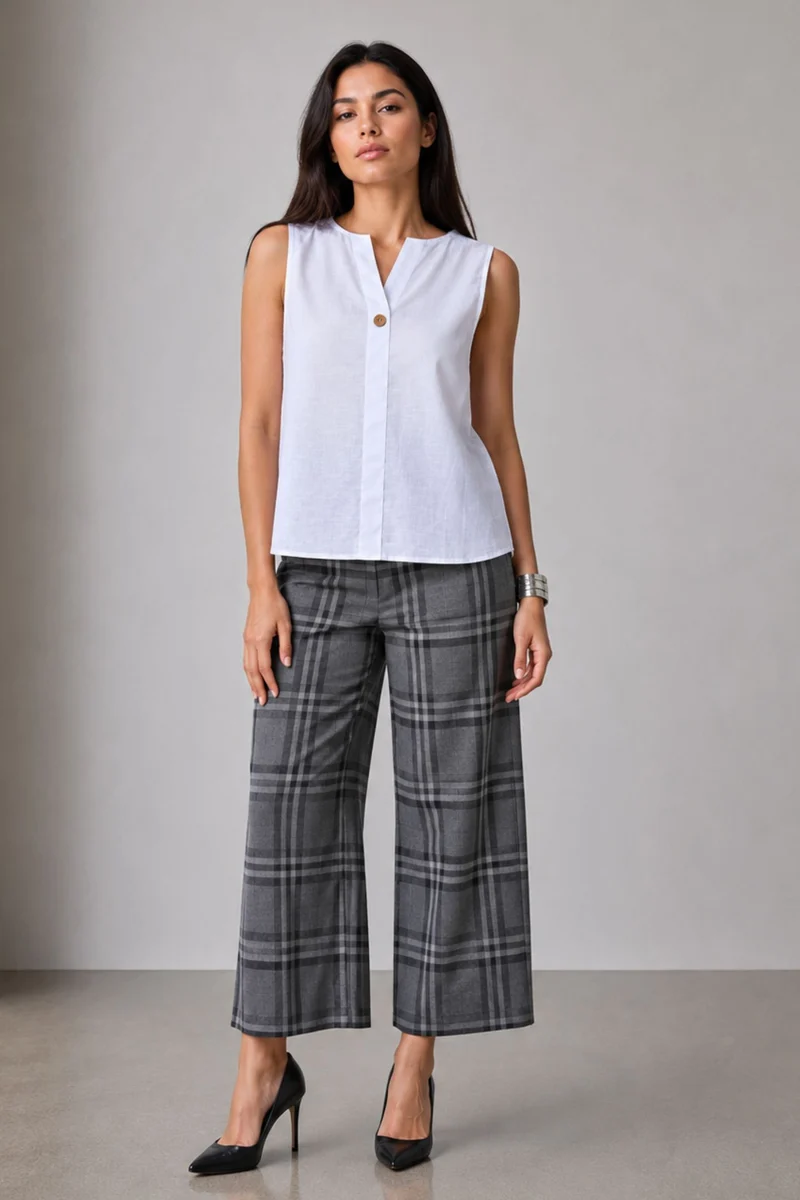 Bess|100% Cotton High-Low Top