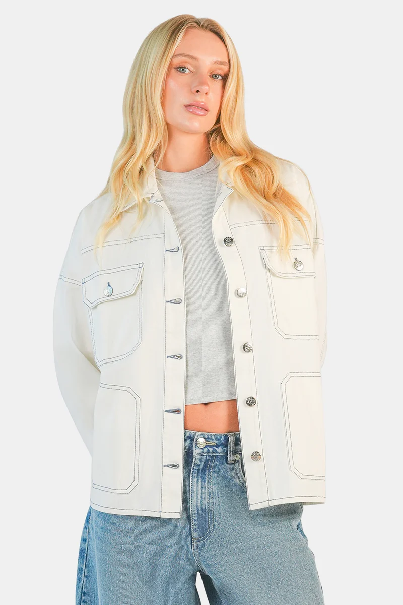 Blain|100% Cotton Oversized Denim Jacket