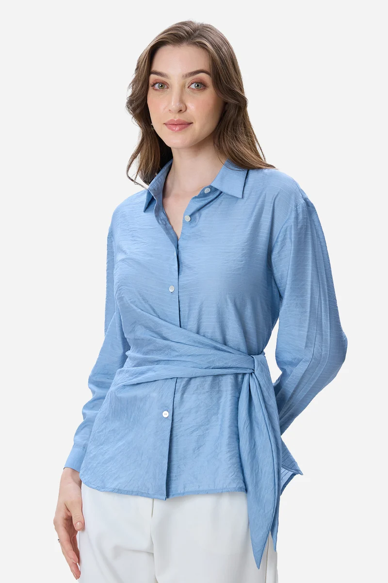 Betsy|Viscose Side Tie-Up Shirt