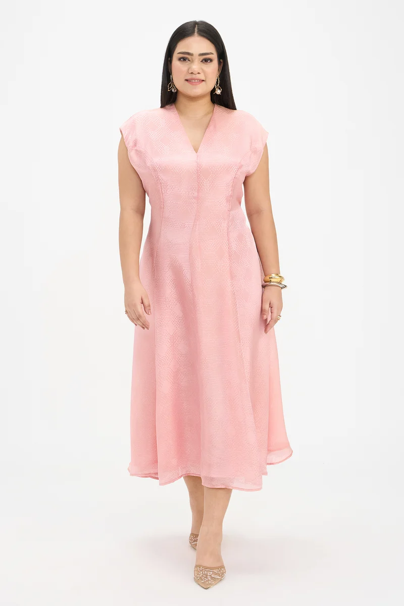 Reva|100% Viscose Panelled Maxi Dress