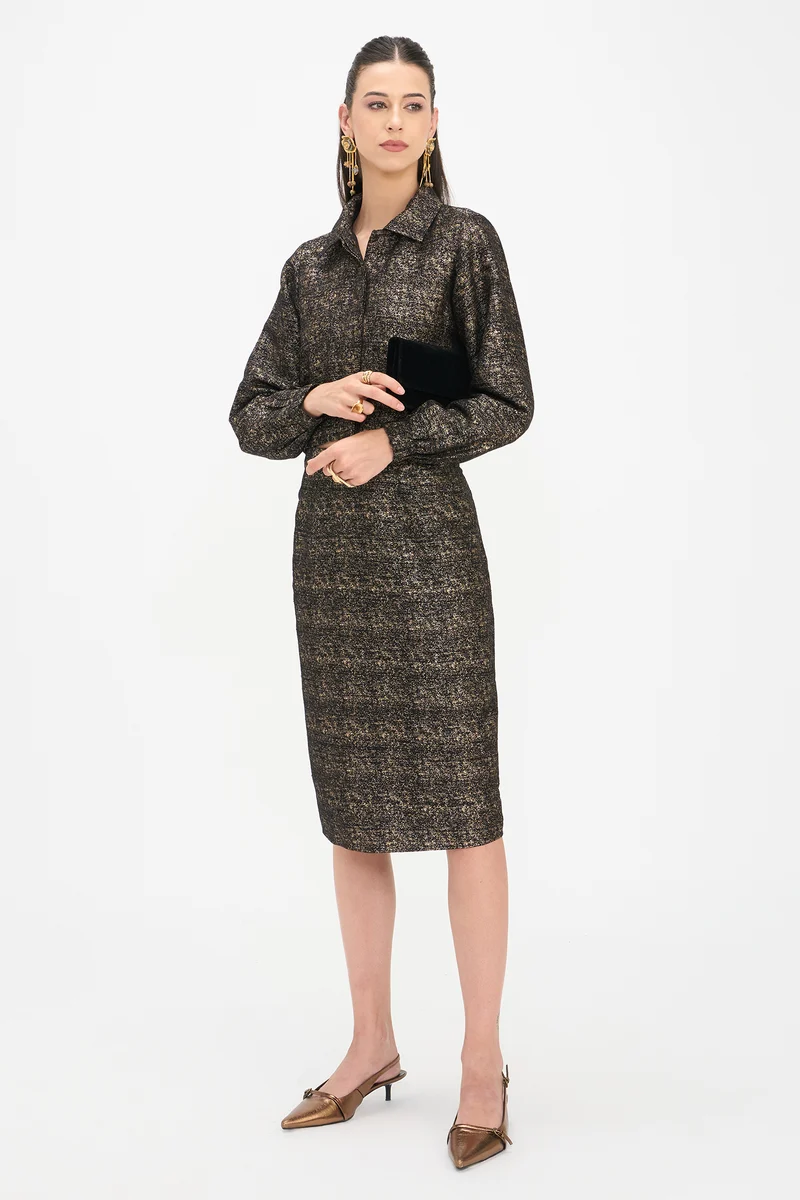 Tanu Co-Ord|100% Viscose Bomber With Pencil Skirt
