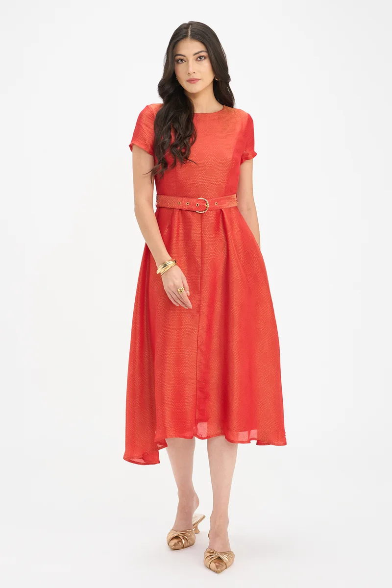 Raga|100% Viscose Short Sleeve Mini Dress