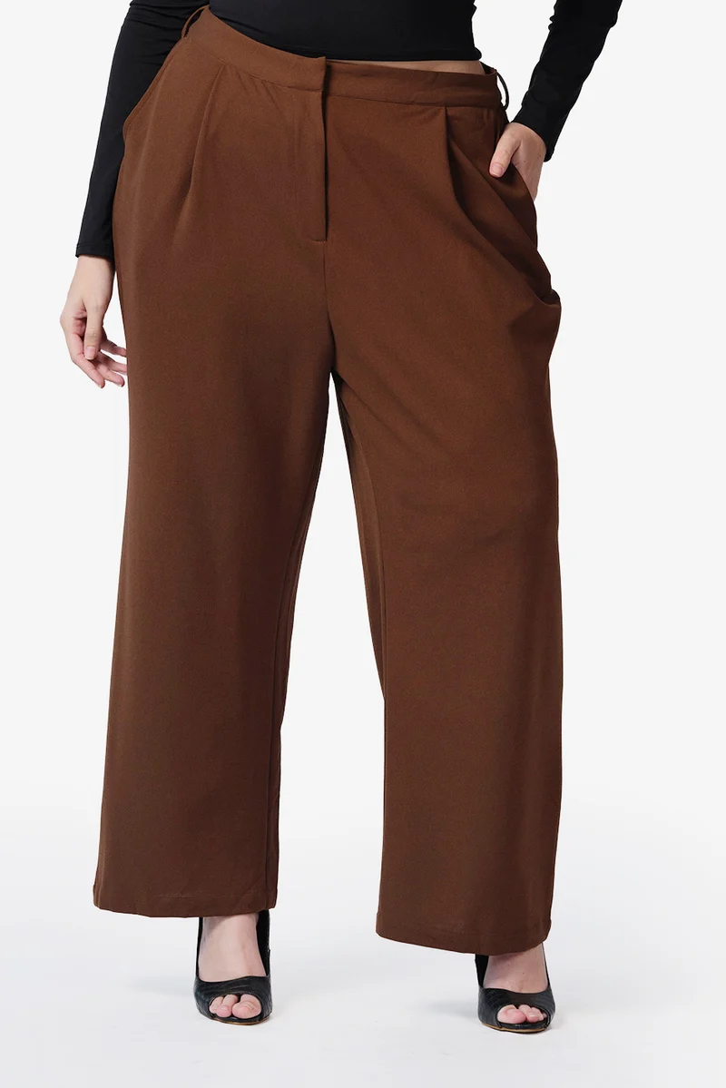 Simge|Viscose High-Rise Pleated Trousers