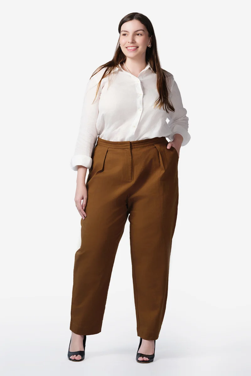 Nehir|100% Cotton Pleated Trousers