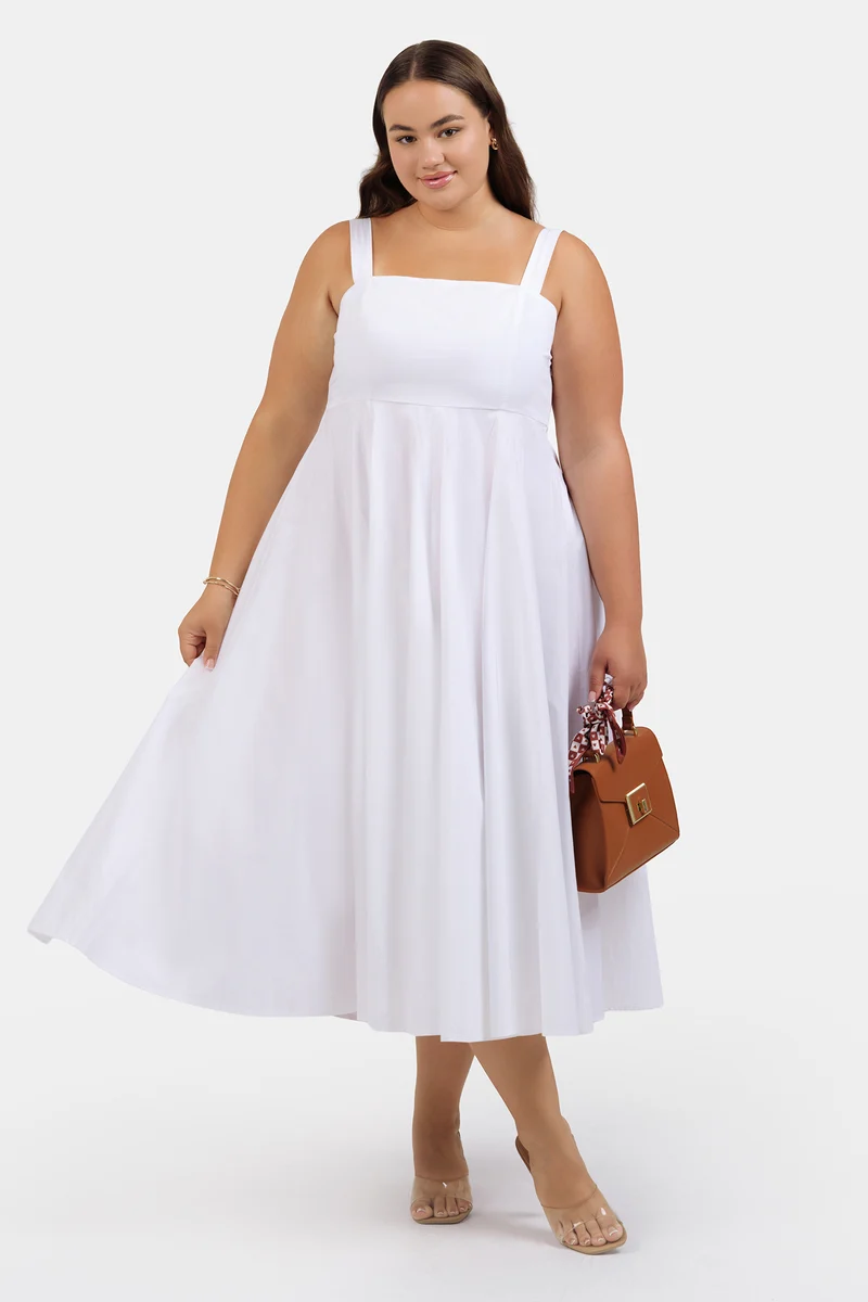 Canan|100% Cotton Fit And Flare Dress With Bow