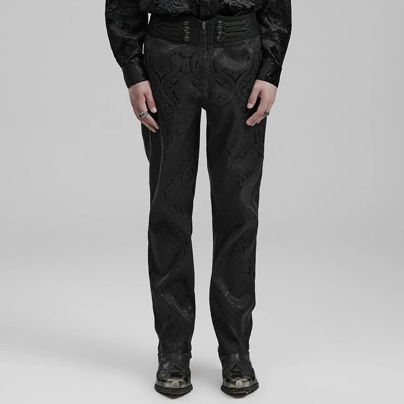 Gothic Floral Jacquard Byxor för män