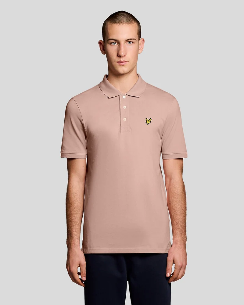Lyle & Scott Herrbomullspolo | Rosa grapefrukt