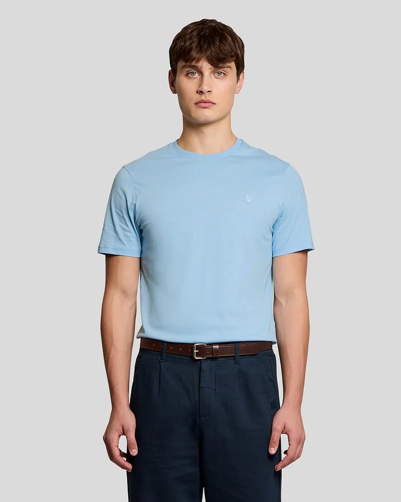 Lyle & Scott Herr Superfin Bomulls-T-shirt | Luftig Blå