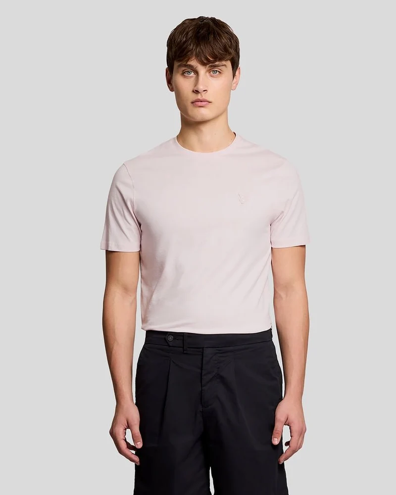 Lyle & Scott Herr Superfine Bomulls-T-shirt | Ljusrosa