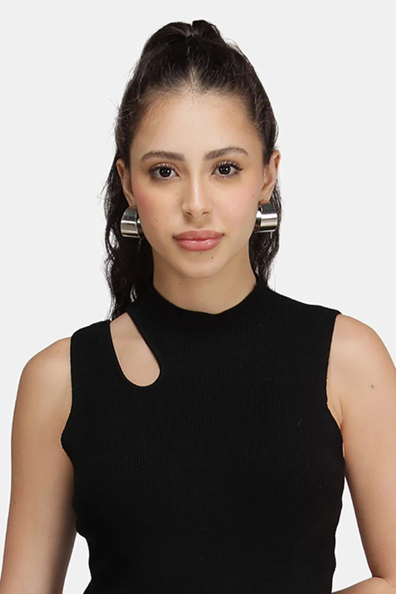 Tobin|Viscose Asymmetric Cut-Out Flat Knit Tank