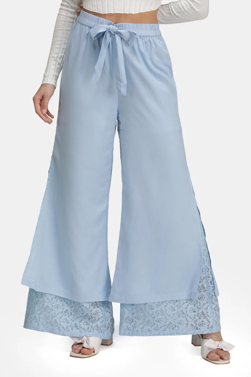 Alara|100% Viscose Relaxed Lace-Tie Pants
