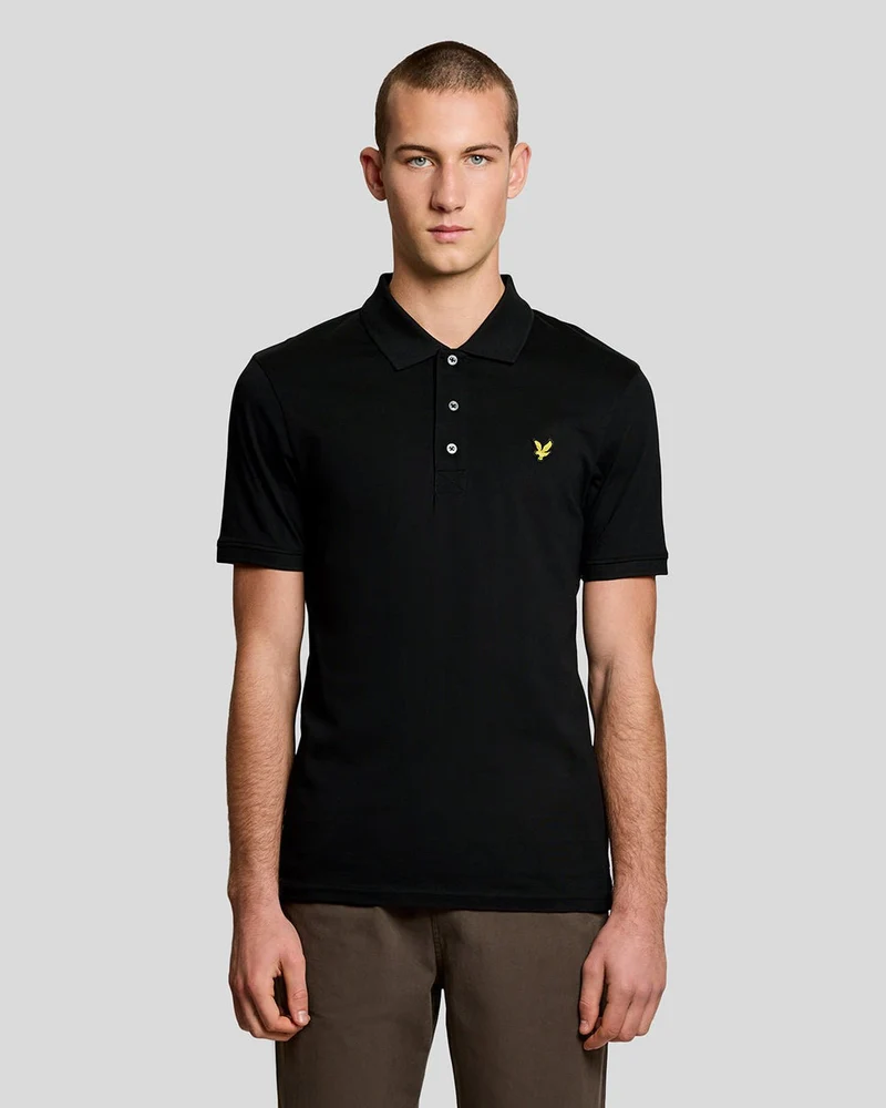 Lyle & Scott Herrpolo i bomull | Kolsvart