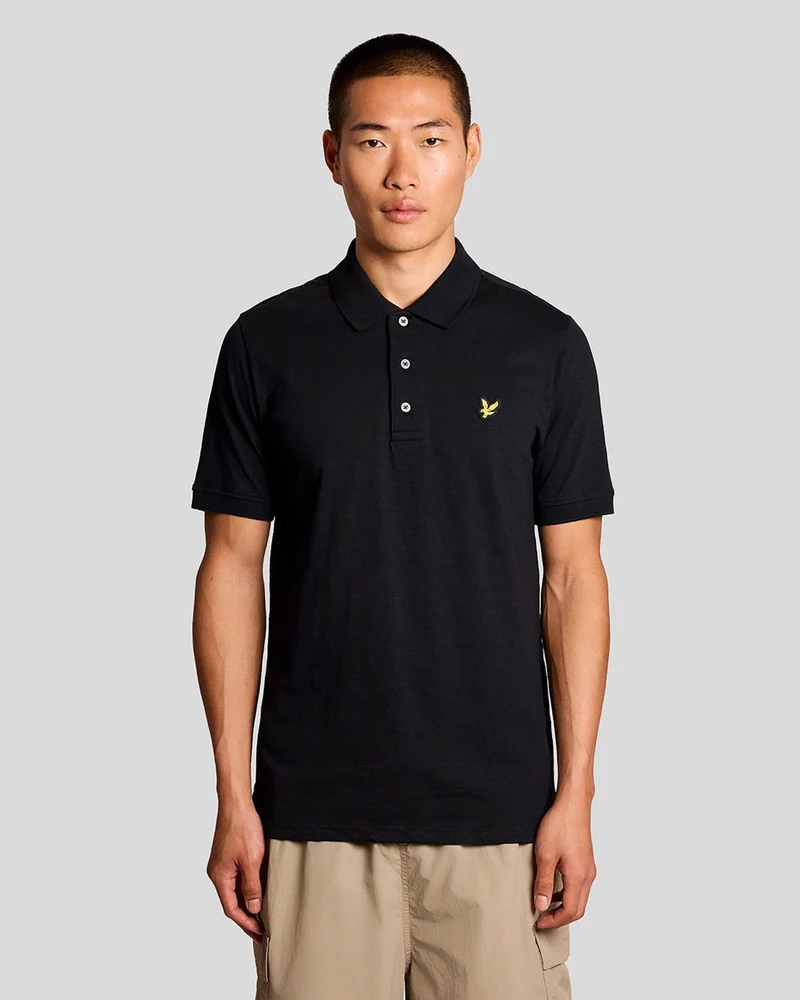 Lyle & Scott Herrpolo i fin bomull | Kolsvart