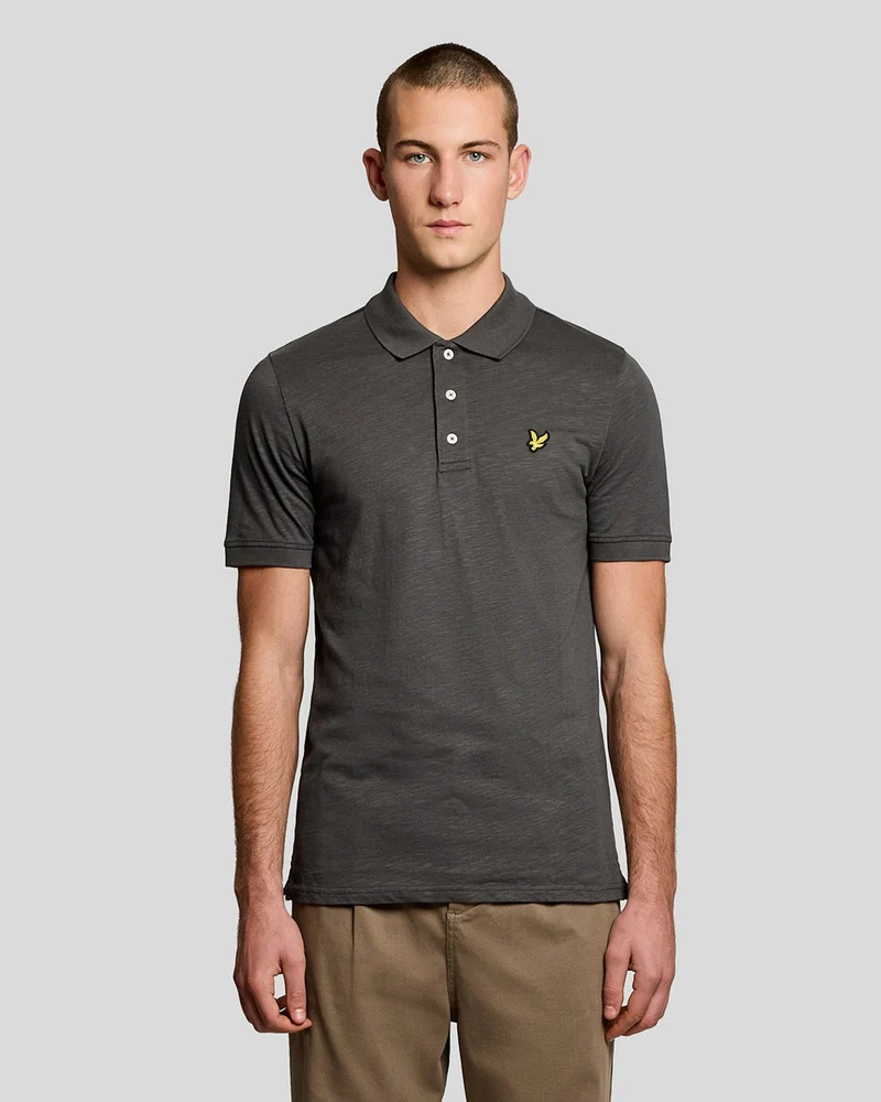 Lyle & Scott Herrpolo i fin bomull | Gunmetal