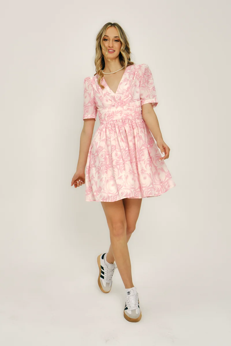 Fleur|Rescued V-Neck Floral Mini Dress