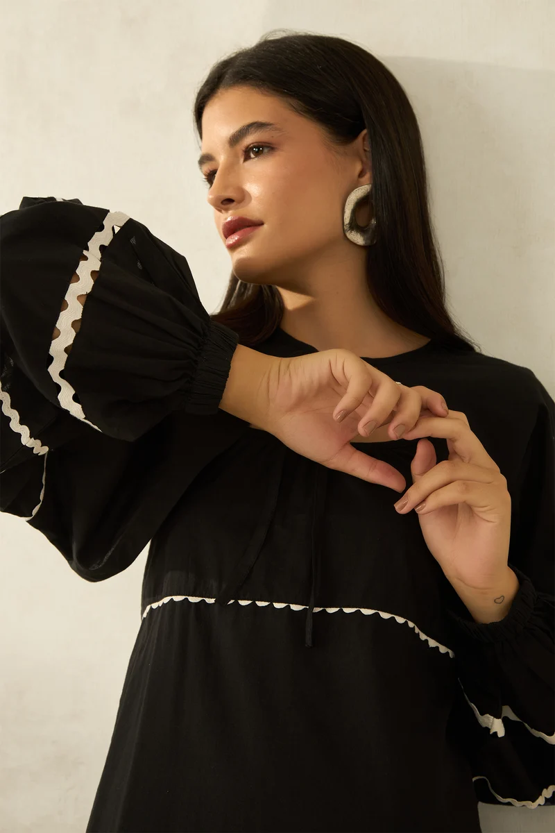 Alaia Shrug|100% Cotton Shrug With Puff Sleeves