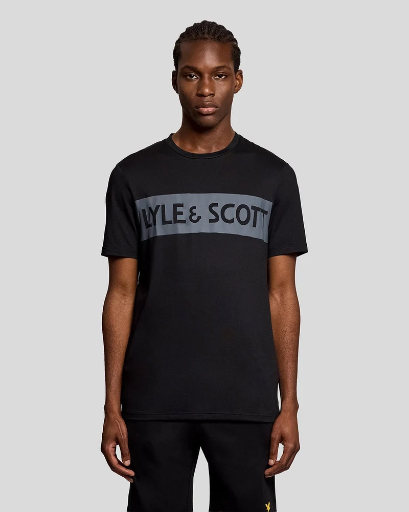 Lyle & Scott Herr Sport T-shirt med Logotyp på bröstet | Kolsvart