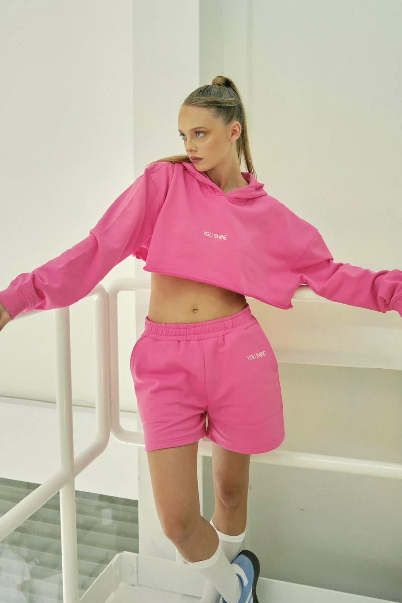 Ayla|Cotton Hoodie & Shorts Co-Ord Set