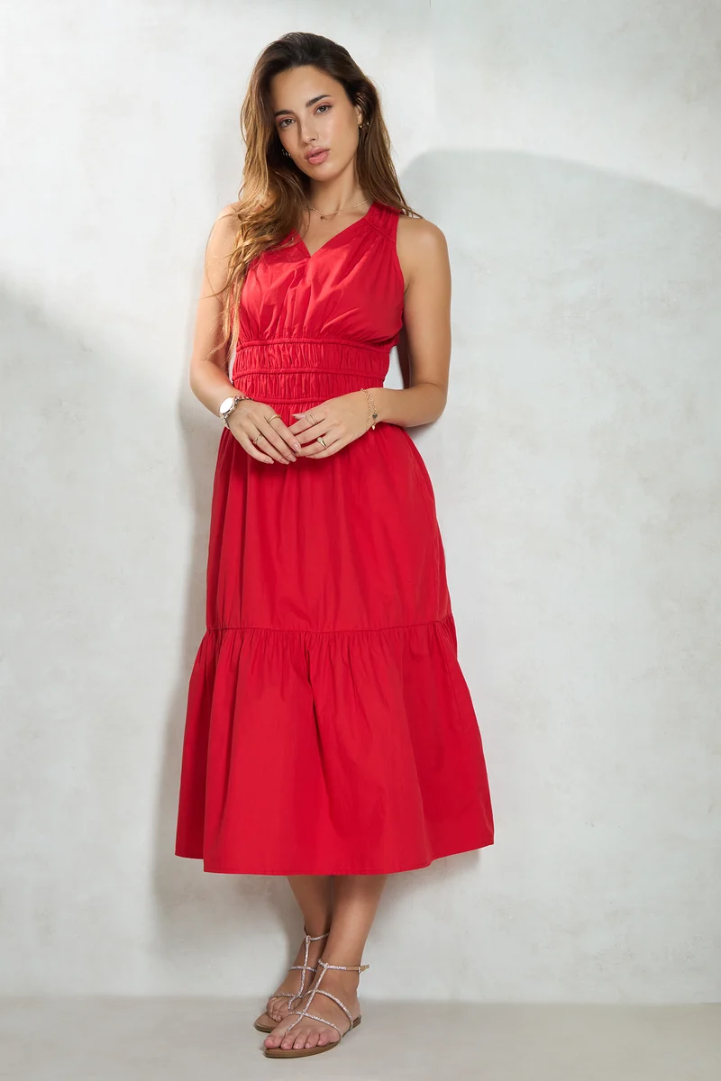 Eve|100% Cotton Tiered Dress