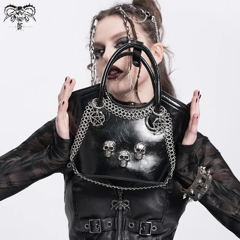 Kvinnors Punk Skull Chained Handväska