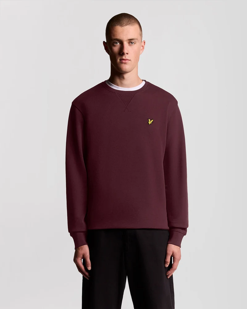 Lyle & Scott Herrtröja med rund hals | Vinröd