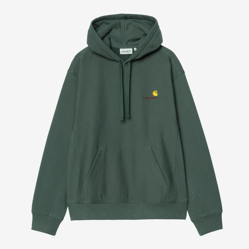 Carhartt WIP Herr American Script Hoodie | Grönkålsgrön