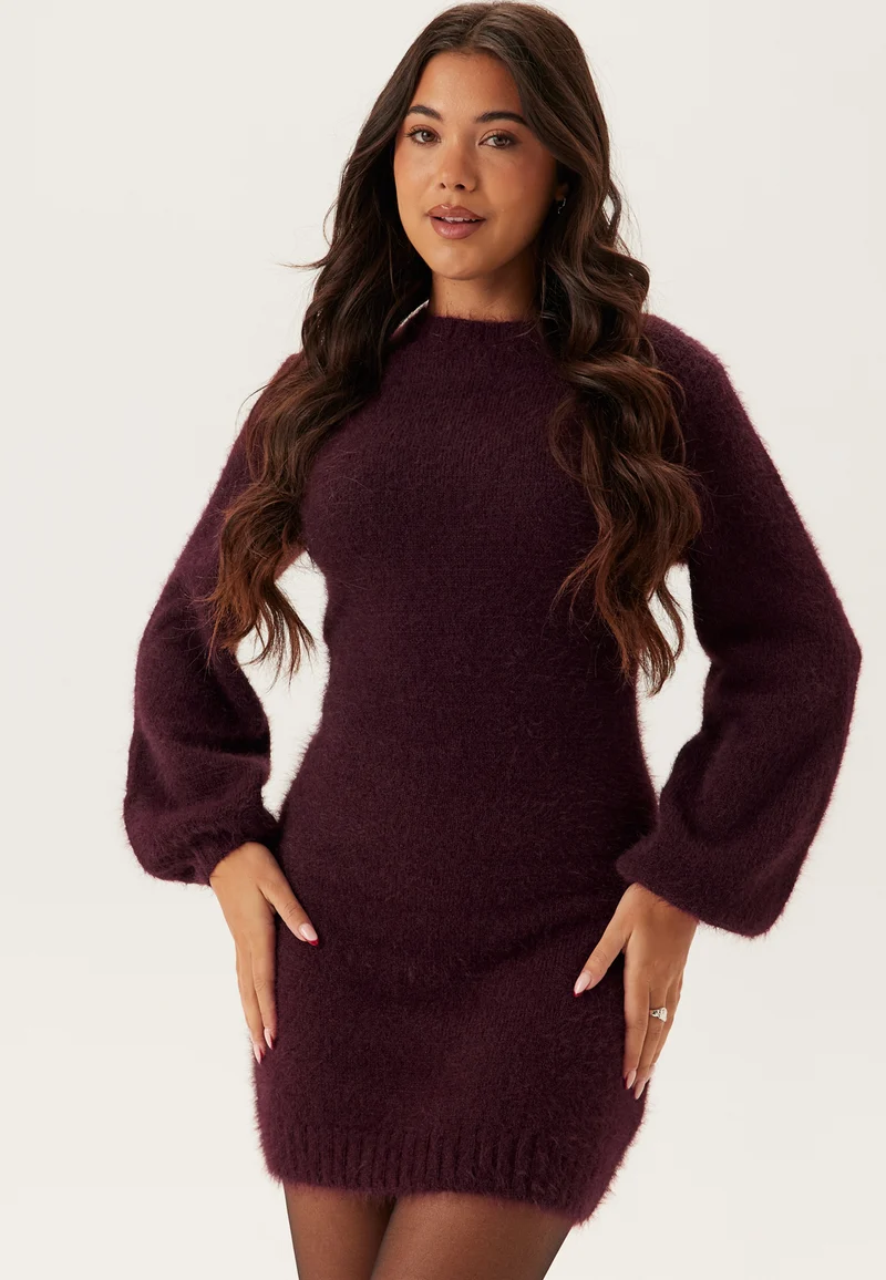 Fluffy Knitted Short Dress