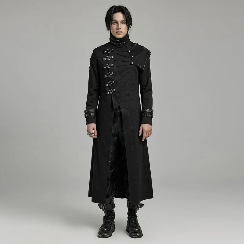 Gothic Punk Multi-spännkappa för män med fristående axelvadd