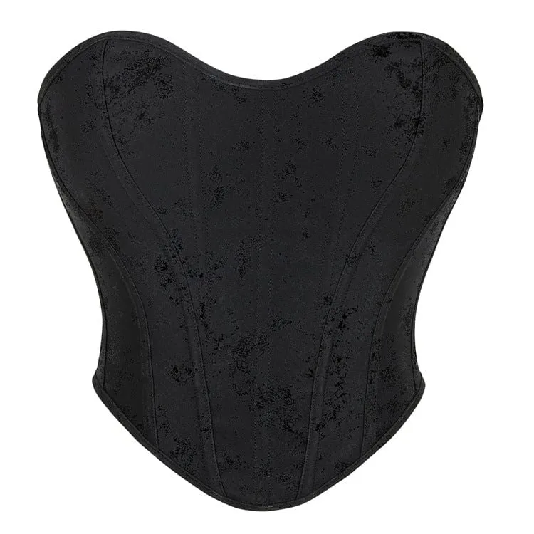 Gothic Flanelette Dragkedja Overbust Korsett för kvinnor