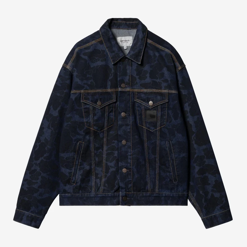 Carhartt WIP Herr Duck Helston Jacka | Blå stentvättad