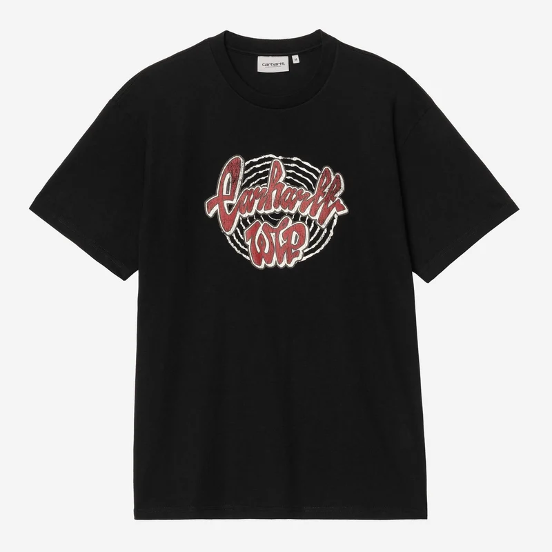 Carhartt WIP Herr Chedda T-shirt | Svart, kraftig stentvätt