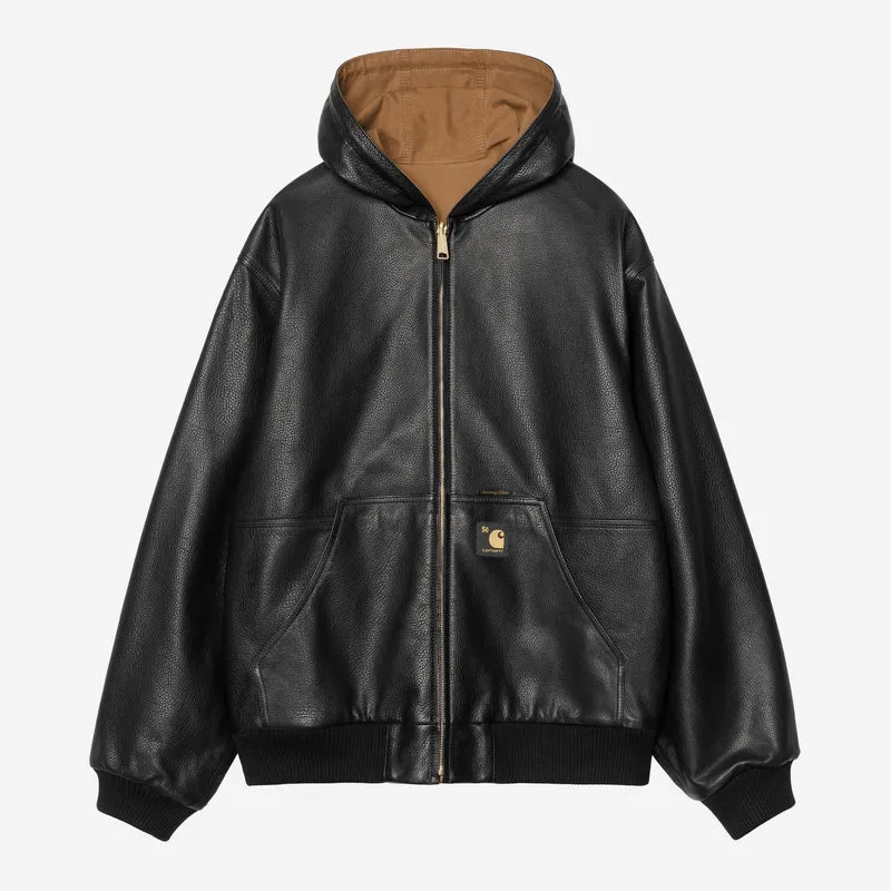 Carhartt WIP Herr OG Active Läderjacka 50-årsjubileumsutgåva | Svart / Hamiltonbrun