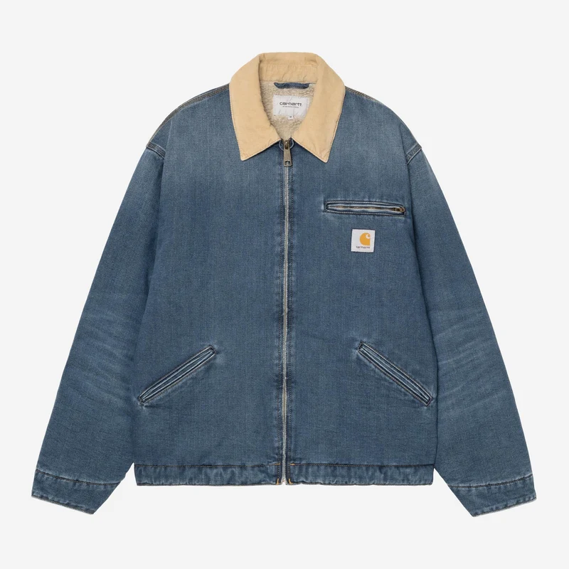Carhartt WIP Herr OG Detroit Maitland Jeansjacka | Blå / Dammig Hamiltonbrun