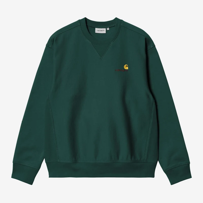 Carhartt WIP Herr American Script Träningströja | Mörk gran
