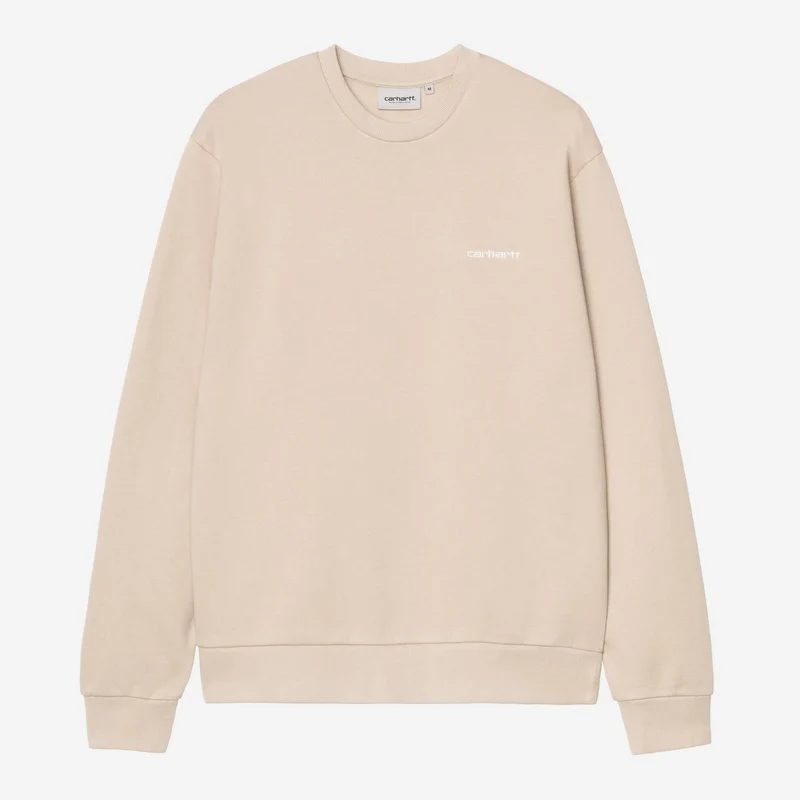 Carhartt WIP Herrtröja med broderi och manuskript | Fleur De Sel / Vit